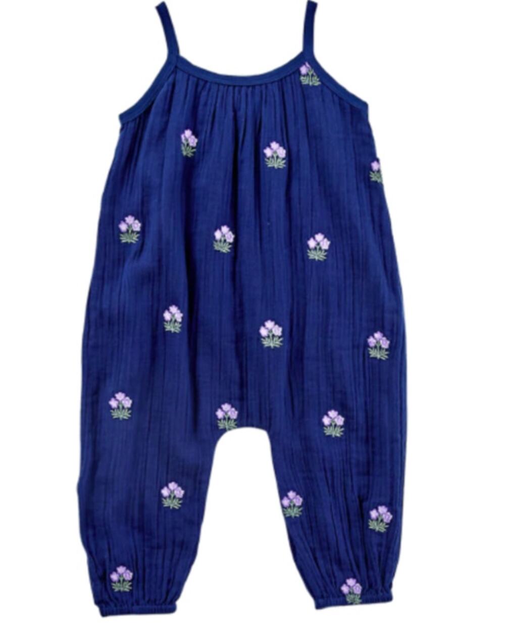 Pink Chicken Girl's Blue Embroidered Kelby Jumper Size 3Y